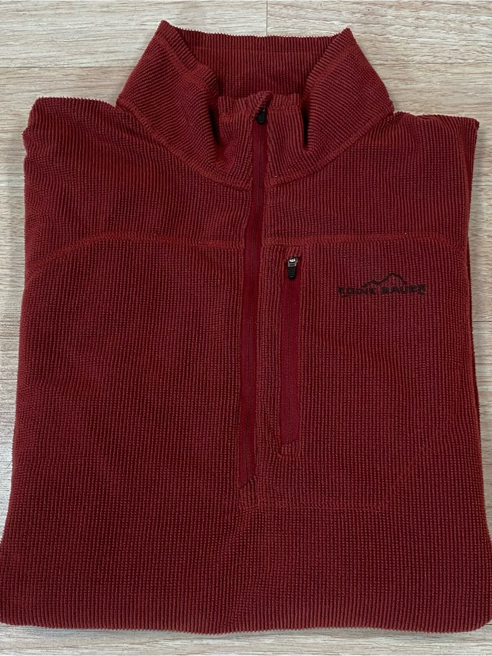 Eddie Bauer Pullover Men’s XL Rustic Burgundy 1/4 Zip Lightweight Shirt Jacket